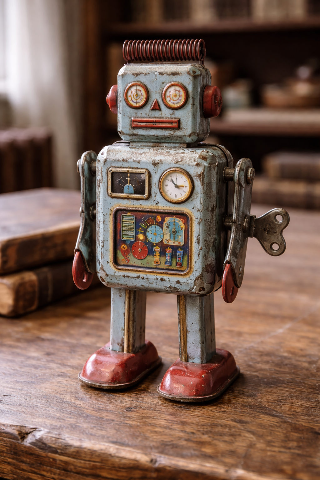 Jouets anciens : voitures, trains et objets mécaniques